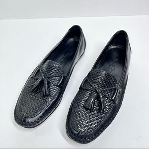 Cole Haan Black Leather Briaded Tassel Loafer Slip-On Flats Driving Moc 8.5 B